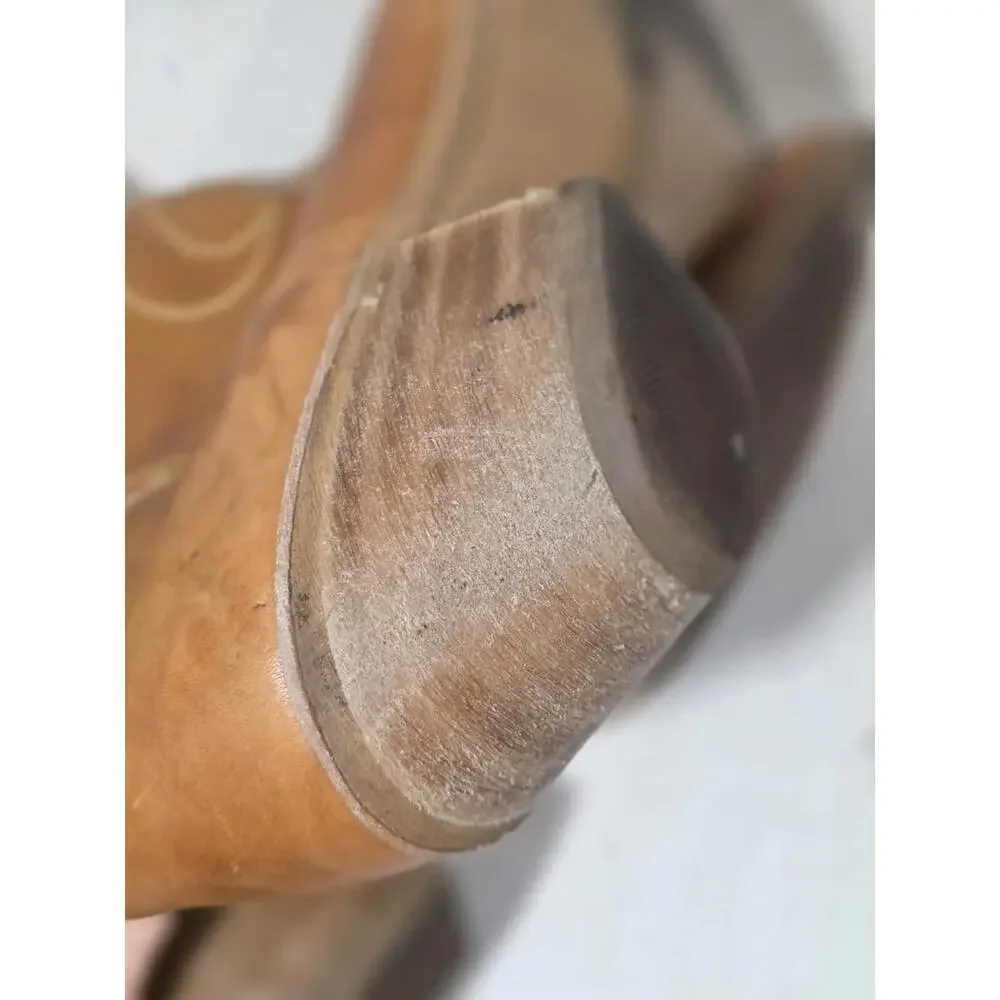 vintage acme western boots leather mens shoes pull on sz 15 EW